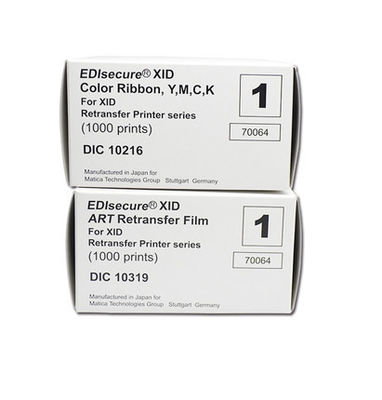 Matica Edisecure XID8300-kaartprinter met DIC10216-kleurband en DIC10319-filmdrukken