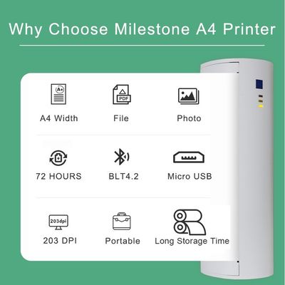 USB mini thermische printer voor A4 papiergrootte Zwart en wit Print Command ESC