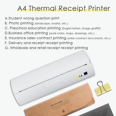 USB mini thermische printer voor A4 papiergrootte Zwart en wit Print Command ESC