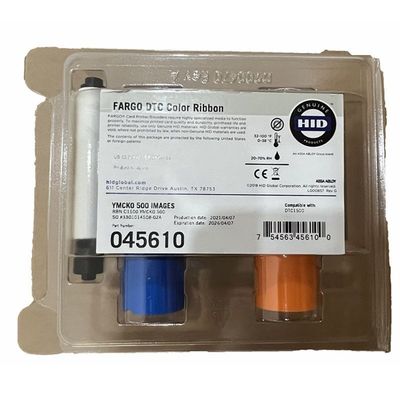 Breedte 9 mm Originele verborgen Fargo 45610 YMCKO Volkleurig lint voor DTC1500 500 afdrukken