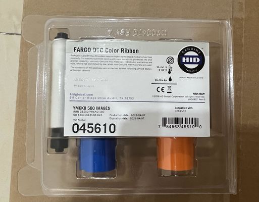 Breedte 9 mm Originele verborgen Fargo 45610 YMCKO Volkleurig lint voor DTC1500 500 afdrukken
