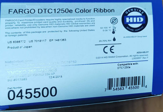 045515 Ribbon DTC1250e Kaartprinter 250 Images YMCKO Ribbon voor toepasselijke apparatuur