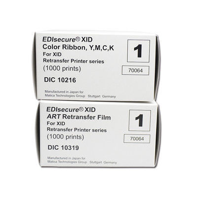 Matica Edisecure XID8300-kaartprinter met DIC10216-kleurband en DIC10319-filmdrukken