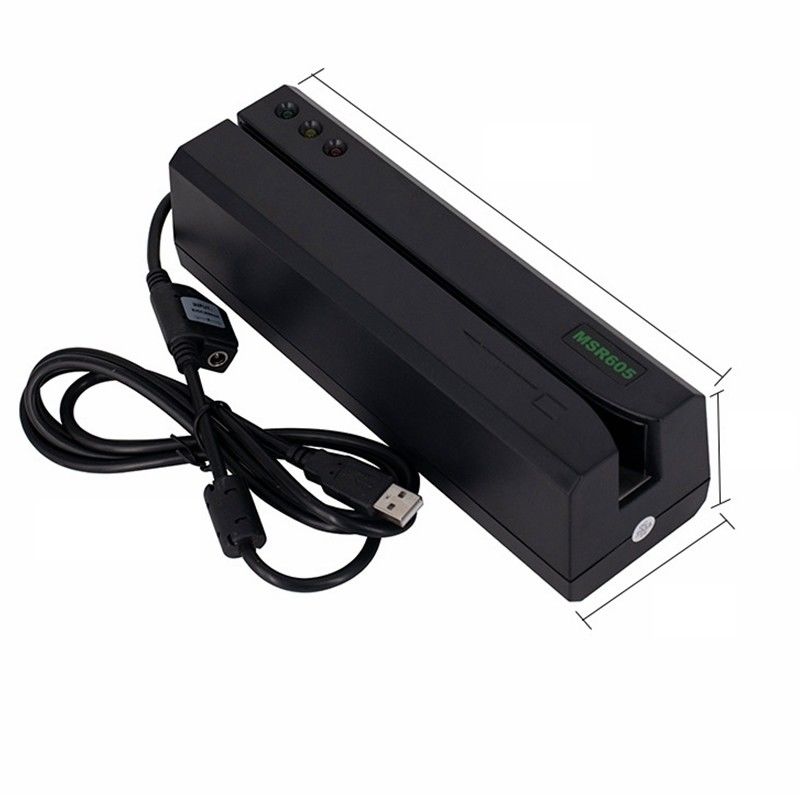 MSR605 Magnetic Stripe Card Reader Writer voor Windows USB 3 Tracks en Software Suite
